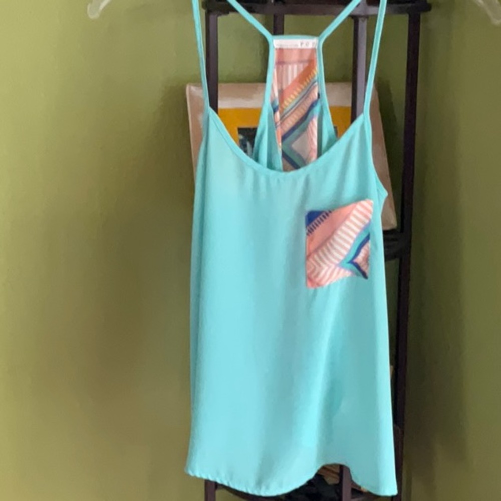 💖Philosophy of Phei P.O.P. turquoise tank top with spaghetti straps